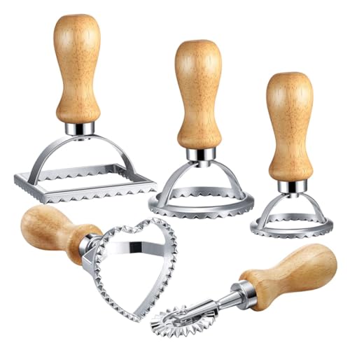 Ravioli Briefmarken Ravioli Maker Pasta Press Making -Werkzeuge Schimmelpilze mit hölzerne Griff geriffelte Kante für Knödel Nudelgebäck 5pcs Presse Ravioli Briefmarken Ravioli Maker Pasta Press Making -Werkzeuge Schimmelpilze mit hölzerne Griff geriffelte Kante für Knödel Nudelgebäck 5pcs Presse von fkngcp
