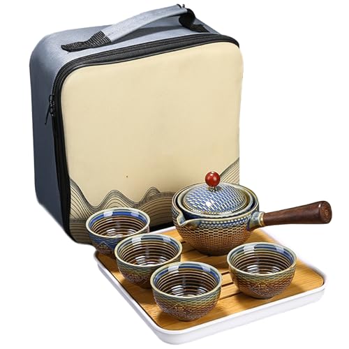 Reise-Tee-Set 360 ° rotierende Teekanne mit Anti-Scald-Griff abnehmbarer Chinesisch mit Taschen tragbare Sets für Erwachsene Style 2 Reise-Tee-Set 360 ° rotierende Teekanne mit Anti-Scald-Griff abnehmbarer Chinesisch mit Taschen tragbare Sets für Erwachsene Style 2 von fkngcp