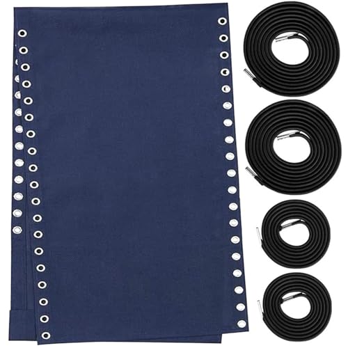 Stuhl Ersatzstoff mit Bungee Cord Kit, 160 * 43 cm Reparaturtuch mit Ersatzkabel für Stühle Liege Patio Lounge Stuhl Strand Schlinge, blau von fkngcp