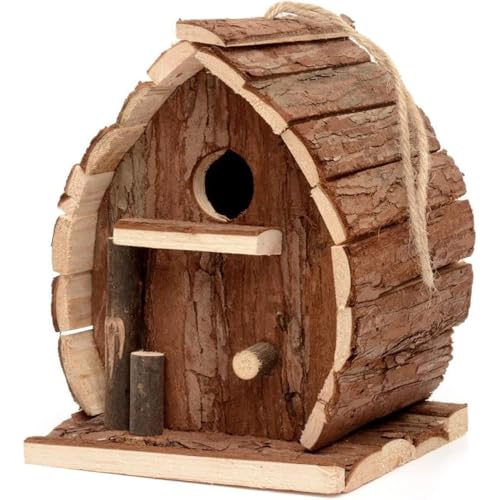 Vogelschachtel, hölzerne Hängelhaus 5x6x3 rustikales natürliches Wetterdicht ideal für Jede Größe Garten im Freien Baum oder Balkon von fkngcp