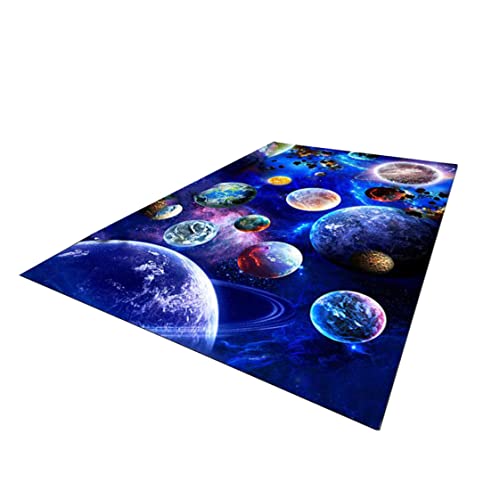 fkngcp 3D Rug Star Planet Muster Kleiner Teppich Wohnzimmer Modernes Schlafzimmer Dekoration, Gamer Stuhl Matte (80 x 160 cm) von fkngcp