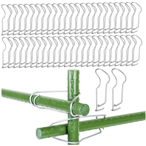fkngcp 50 -pcs -Pflanzenstützclips, Edelstahl -Gitterclips, Gartenhaufen Anschlussschnallen für Bambusstabs -Steckdosen -Steckverbinder Montage von fkngcp