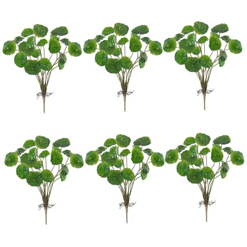 fkngcp 6pcs künstliche Teichpflanzen mit 18 realistischen Begonia Blatt gefälschte Teichpflanzen PU FADE-resistente Dekorationen für Hauszimmer Büro Garten Geschenkartificial von fkngcp