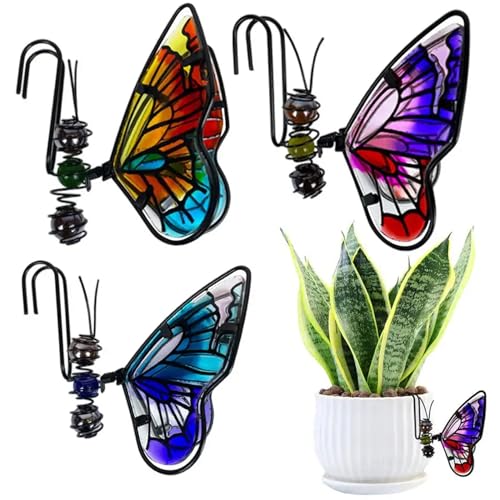 fkngcp Blumentopf Hugger 3pcs/Set Butterfly-Form 4.1x3.7in 3 Farbtopf Hugger mit hängenden Haken DIY Personalisierte Eisen- und Glas Bonsai Blumendekorationen fkngcp Blumentopf Hugger 3pcs/Set Butterfly-Form 4.1x3.7in 3 Farbtopf Hugger mit hängenden Haken DIY Personalisierte Eisen- und Glas Bonsai Blumendekorationen von fkngcp