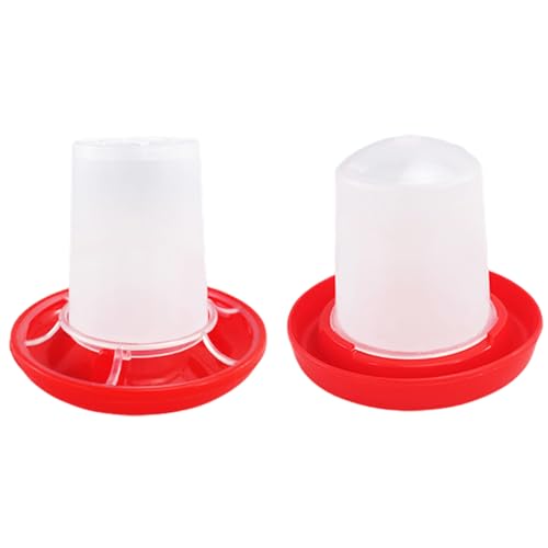 fkngcp Hühnerfutter- und Wasserer-Set (2pcs), abnehmbare Hohle Hühnerwasserfuttermittel, rotierende Hülle gegen Kratzer für Babyküken, Ente und Wachtel von fkngcp