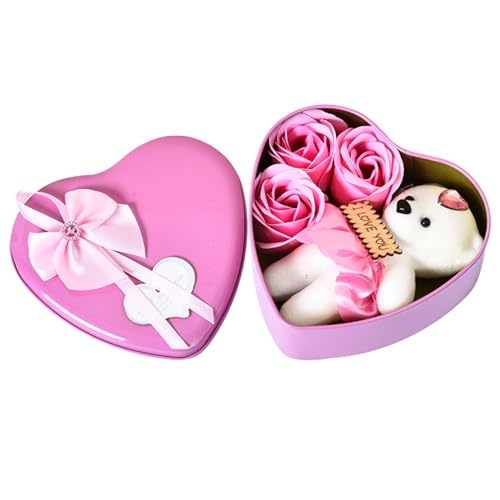 fkngcp Ich Liebe Dich Geschenke für ihren romantischen Valentinstag Bär mit künstlicher Rosen Geschenkbox süße Rosenbären Geschenkbox für ihren Jubiläumsgeschenk Style11 von fkngcp