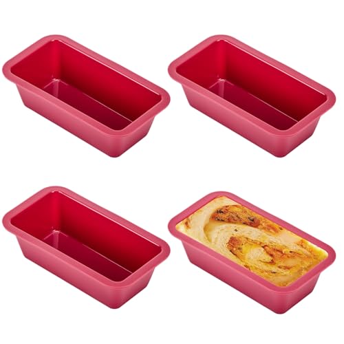 fkngcp Mini-Laib-Pfannen, 4pcs hitzebeständige Nicht-Stick-Silikon-Backpfanne, Rechteck-Silikonbrotbrot-Laibpfanne, 6, 1 x 3, 4x1.8 DIY-Backform für Toast, Hackbraten, Kuchen Mini-Brotpfannen fkngcp Mini-Laib-Pfannen, 4pcs hitzebeständige Nicht-Stick-Silikon-Backpfanne, Rechteck-Silikonbrotbrot-Laibpfanne, 6, 1 x 3, 4x1.8 DIY-Backform für Toast, Hackbraten, Kuchen Mini-Brotpfannen von fkngcp