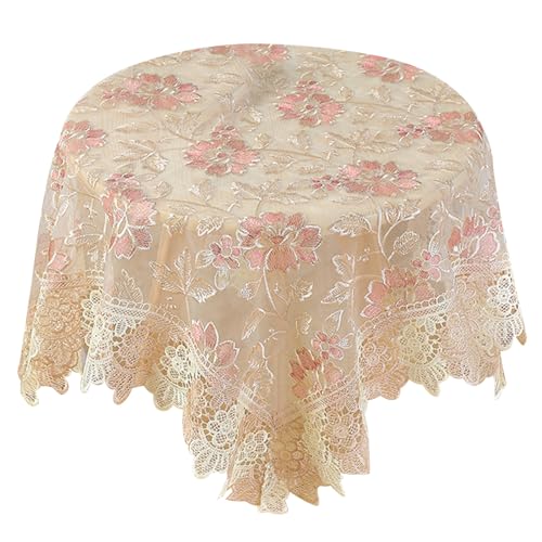 fkngcp Runde Spitze Tischdecke 79 x 79 Stickerei von fkngcp