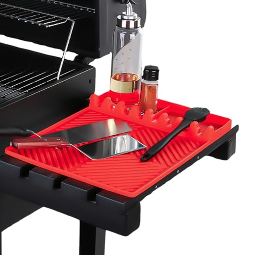 fkngcp Silikongrillmatte 11, 6x15, 8 Zoll Silikon Griddle Matte 3 in 1 Grills Spatel mit Tropfpolster ＆ Utensilienhalter -Griddle -Zubehör für Outdoor Grill Küchentheke Spatel von fkngcp