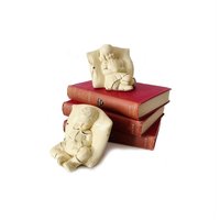 Kinderfigur Buchstützen, Chalkware Schlafender Junge Und Mädchen Kinder Chalk Ware Coventry Nursery Schlafende von flabbyrabbit