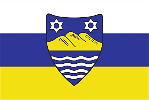 flaggenmeer® Flagge Juist mit Wappen 160 g/m² ca. 40 x 60 cm von flaggenmeer