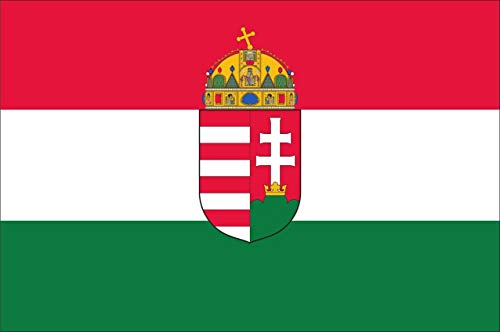 flaggenmeer® Flagge Ungarn mit Wappen 110 g/m² ca. 40 x 60 cm von flaggenmeer