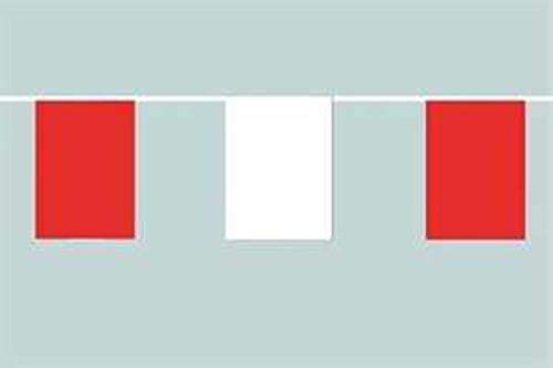 flaggenmeer® Flaggenkette Rot Weiß im Wechsel 6 m 8 Flaggen ca. 6 m lang von flaggenmeer