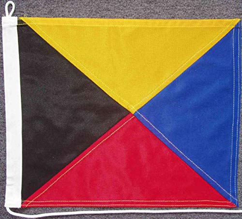 flaggenmeer® Signalflagge Z - Zulu ca. 20 x 24 cm von flaggenmeer