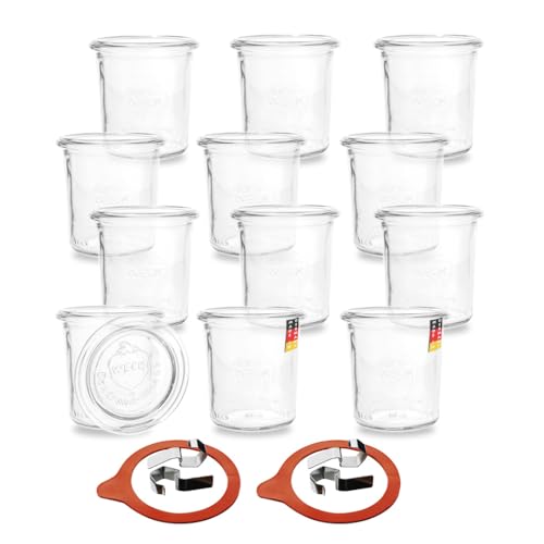 12er Pack Weck Sturzglas 140ml RR60 - Vielseitige Einmachgläser für Kuchen im Glas, Marmelade, Konservieren, Einmachen, Dekoglas für Salate und Dip`s - Flaschenbauer von flaschenbauer.de