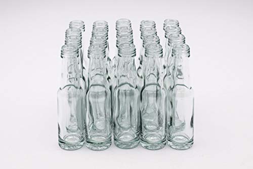 20 Leere kleine Mini Glasflaschen 40 ml mit Schraubverschluss Gold 18 mm zum Befüllen – verwendbar als kleine Schnapsflaschen, Likörflaschen, Probierflaschen, Essigflaschen, Ölflaschen von flaschenbauer.de
