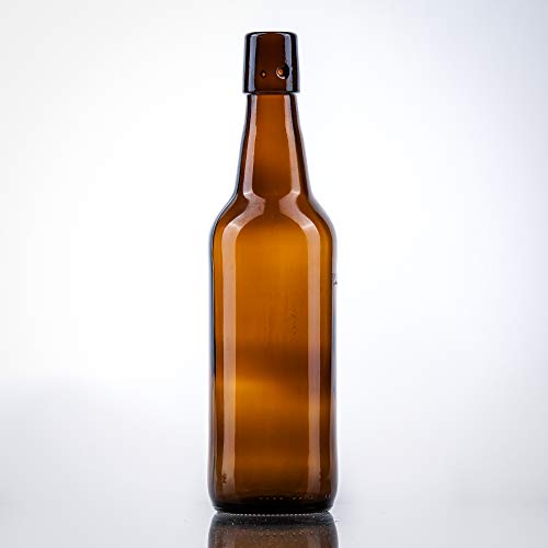 6 x Bierflaschen 500 ml braun inkl. passenden Bügelverschluss – 6 Glasflaschen 500ml im Bundle perfekt geeignet als Einmachflaschen 500 ml, Schnapsflaschen 500ml. von BAUER