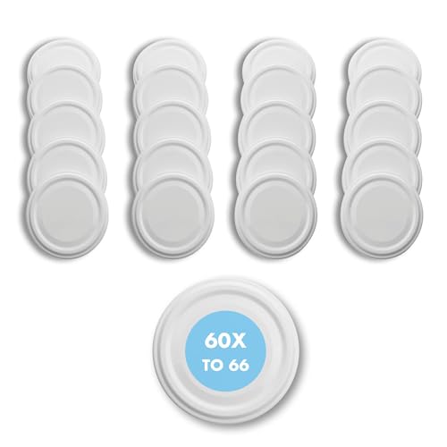 60 Stück Ersatzdeckel TO 66 I Mehrfarbige Twist-Off-Deckel 66 mm I für Gläser zur Aufbewahrung von Bevorratung,Deckel für Einmachgläser. Marmeladegläser, Honiggläser, Feinkostgläser von BAUER