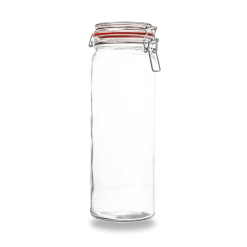 Flaschenbauer - 1 Drahtbügelglas 2160ml verwendbar als Einmachglas und Fermentierglas, zu Aufbewahrung, Gläser zum Befüllen, Leere Gläser mit Drahtbügel - Made in Germany von flaschenbauer.de