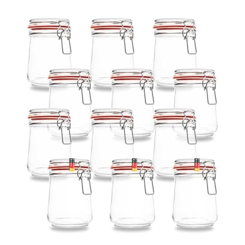 Flaschenbauer- 12 Drahtbügelgläser 800ml verwendbar als Einmachglas und Fermentierglas, zu Aufbewahrung, Gläser zum Befüllen, leere Gläser mit Drahtbügel - made in Germany Flaschenbauer- 12 Drahtbügelgläser 800ml verwendbar als Einmachglas und Fermentierglas, zu Aufbewahrung, Gläser zum Befüllen, leere Gläser mit Drahtbügel - made in Germany von flaschenbauer.de