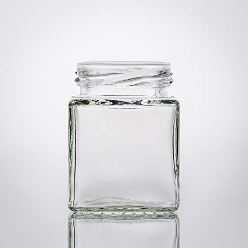 Flaschenbauer - 12 Mini Einmachgläser klein 106 ml Vierkant Gläser mit Schraubverschluss to 48 Gold - Mini Gläser mit Deckel perfekt als Mini Marmeladengläser klein, Honiggläser Mini von BAUER