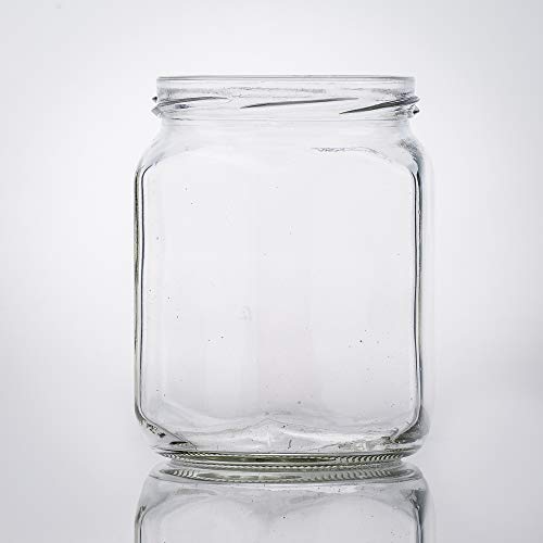 Flaschenbauer- 15x Sechskantgläser 287ml inkl. Eines silbernen Twist-Off Verschluss als Einmachglas, zur Aufbewahrung von Gewürzen oder als Honigglas. von flaschenbauer.de