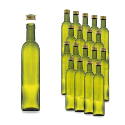 Flaschenbauer – 18 Marascaflaschen 0,5L, mit Schraubverschluss – leere Glasflasche mit 100 – 500ml Volumen – geeignet als Saftflasche, oder zur Aufbewahrung von Dressings von flaschenbauer.de