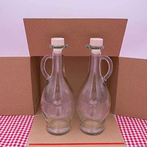 Flaschenbauer - 2 Egezia Glasflaschen 0,5 Liter mit Korken - leere Flasche mit 500 ml Volumen - geeignet als Likörflasche,Ölflasche, Saftflasche und für Dressings oder Saucen von flaschenbauer.de