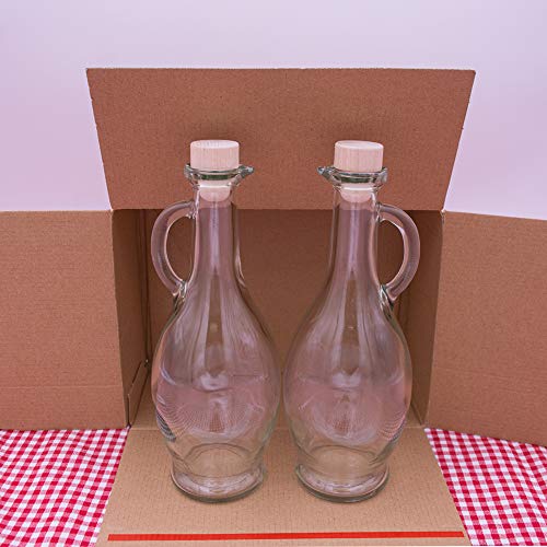 Flaschenbauer - 2 Egezia Glasflaschen 0,5 Liter mit Korken - Leere Flasche mit 500 ml Volumen - geeignet als Likörflasche,Ölflasche, Saftflasche und für Dressings oder Saucen von flaschenbauer.de