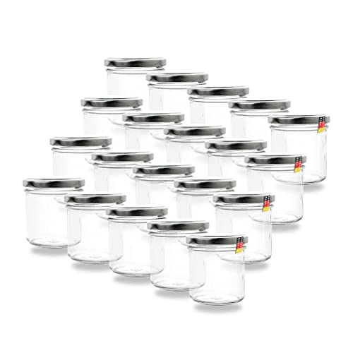 Flaschenbauer- 20x Sturzgläser 167ml inkl. Silberne Twist Off Verschlüsse zum Einmachen von Suppen, Babynahrung oder zur Aufbewahrung von Tee und Kräuter von flaschenbauer.de