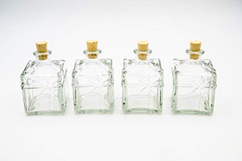 Flaschenbauer - 4 x Glasflaschen Korken: Geschenk Glasflaschen 350 ml verwendbar als Geschenkidee, Deko Flaschen oder kleine Flaschen zum Befüllen als Schnapsflaschen klein von flaschenbauer.de