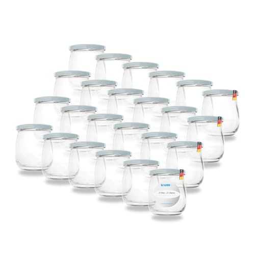 Flaschenbauer 417ml Premium Einmachgläser, 24 x vielseitige Konservengläser mit TO82 Twist-Off Deckel, inklusive Etiketten - für Marmeladen, Honig, Obst, Gemüse - Diverse Farben & Sets [Weiß] von flaschenbauer.de