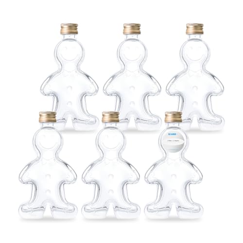 Flaschenbauer - 6 x Leere Glasflaschen 50ml Lebkuchenmann: Mini Glasflaschen mit Schraubverschluss Gold verwendbar als kleine Flaschen zum Befüllen, Leere Schnapsflaschen klein - Inklusive Etikett Flaschenbauer - 6 x Leere Glasflaschen 50ml Lebkuchenmann: Mini Glasflaschen mit Schraubverschluss Gold verwendbar als kleine Flaschen zum Befüllen, Leere Schnapsflaschen klein - Inklusive Etikett von flaschenbauer.de