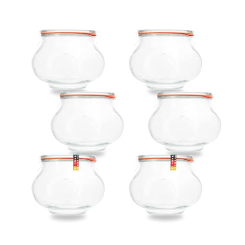 Flaschenbauer 6x Schmuckglas 1062ml I Traditionelles Einkochset mit Glasdeckel, Gummiring und Klammern I Vielseitig einsetzbar und umweltfreundlich Flaschenbauer 6x Schmuckglas 1062ml I Traditionelles Einkochset mit Glasdeckel, Gummiring und Klammern I Vielseitig einsetzbar und umweltfreundlich von flaschenbauer.de
