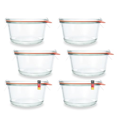 Flaschenbauer - 6x Gourmetgläser 450ml I Traditionelle Qualität für moderne Küchen I Komplettset mit Glasdeckel, Ringen und Klammern im Original Weck Karton Flaschenbauer - 6x Gourmetgläser 450ml I Traditionelle Qualität für moderne Küchen I Komplettset mit Glasdeckel, Ringen und Klammern im Original Weck Karton von flaschenbauer.de