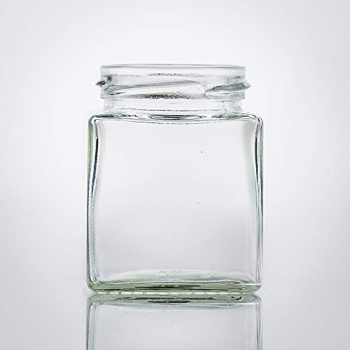 Flaschenbauer - 9 Mini Einmachgläser klein 212 ml Vierkant Gläser mit Schraubverschluss to 58 Silber - Mini Gläser mit Deckel perfekt als Mini Marmeladengläser klein, Honiggläser Mini von BAUER