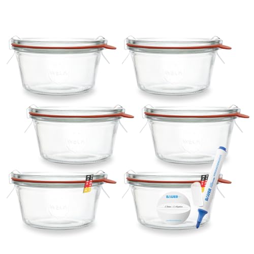 Flaschenbauer - 290 ml Einmachglas Sturz-Form Schale - verwendbar als Marmeladenglas, Vorratsglas, Konservenglas 6 Stück Inklusive Etikett - Made in Germany Flaschenbauer - 290 ml Einmachglas Sturz-Form Schale - verwendbar als Marmeladenglas, Vorratsglas, Konservenglas 6 Stück Inklusive Etikett - Made in Germany von flaschenbauer.de