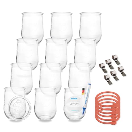 WECK 12er Set 1L Einmachgläser zum befüllen - Weckglas Tulpenglas als Marmeladenglas, Sturzglas, Einkochglas oder zur Aufbewahrung von Jogurt, Milch oder anderen Lebensmittel WECK 12er Set 1L Einmachgläser zum befüllen - Weckglas Tulpenglas als Marmeladenglas, Sturzglas, Einkochglas oder zur Aufbewahrung von Jogurt, Milch oder anderen Lebensmittel von flaschenbauer.de