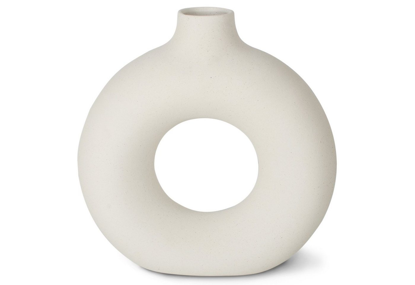 flature Tischvase Keramik Donut Vase Weiß - für Pampasgras und Blumen von flature