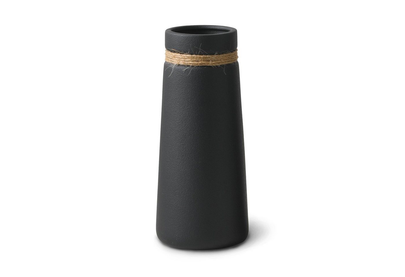 flature Tischvase Keramik Vase Schwarz Boho Style - für Pampasgras und Blumen von flature