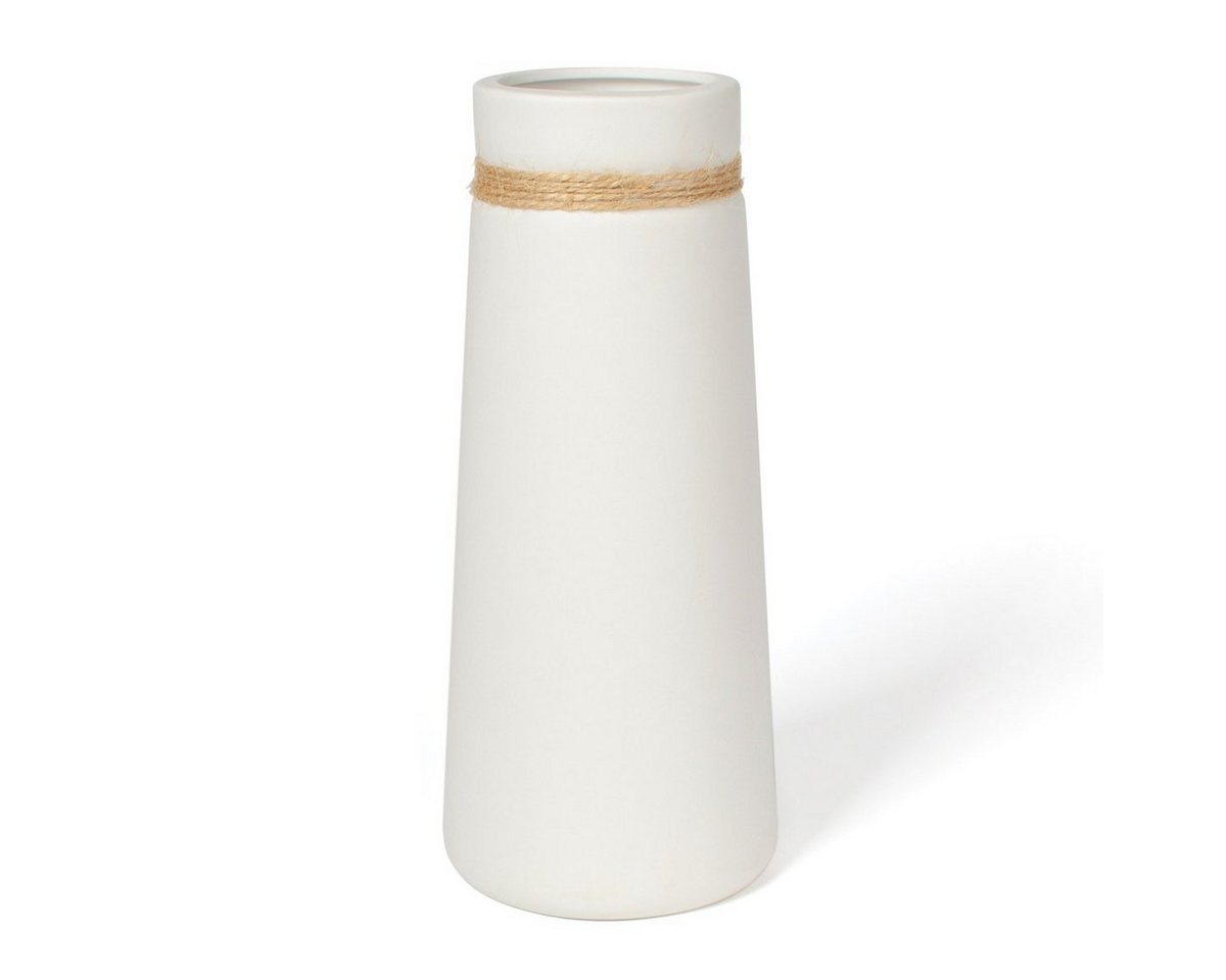 flature Tischvase Keramik Vase Weiß Boho Style - für Pampasgras und Blumen von flature