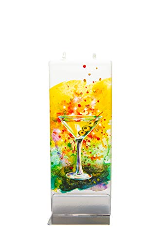 flatyz Flache besondere Kerzen Glas Martinicoctail. Handgemacht, geruchsneutral. Kerzen Lange brenndauer 3-4 Stunden, 60x10x150mm. Perfekt als besonderes Geschenk, Kerzen deko. von flatyz