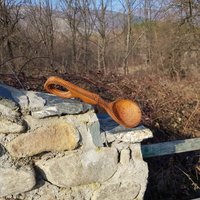 Hand Geschnitzter Holzlöffel Vintage Primitive Küchen Dekor | 36 cm von fleamarketEU