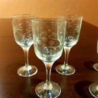 Vintage Geätzte Wodka Gläser - 5Er Set Retro Barware von fleamarketEU