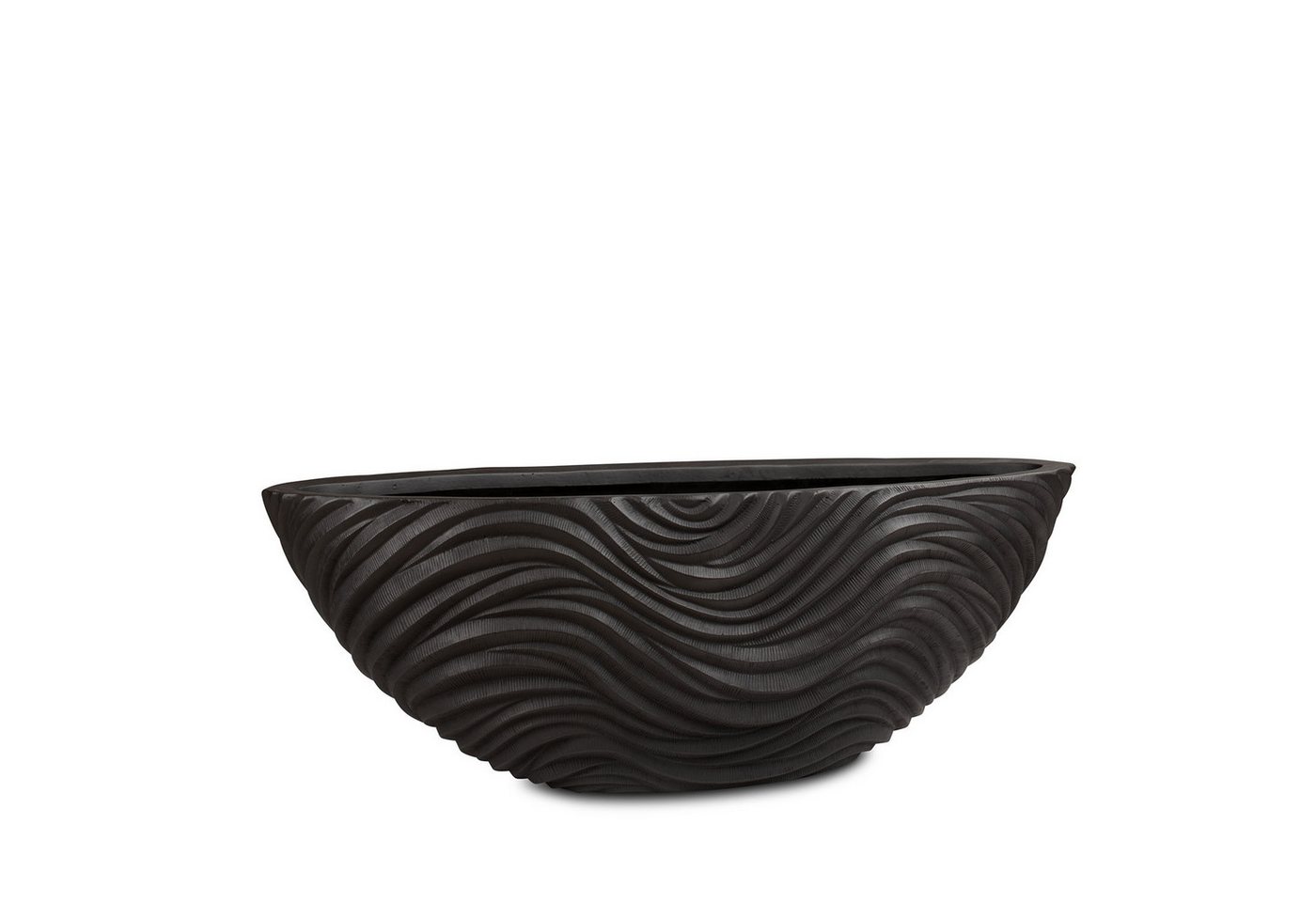 fleur ami Pflanzkübel Curved River Tischgefäß, 75 cm x 26,5 cm x 26,5 cm, black iron von fleur ami