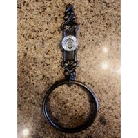 Handtuch Ring | Türklinke Kristall Handtuchring Gusseisen Old World Handtuchhalter Rustikales Badezimmer Fleurdelisjunkie, Eisenwaren von fleurdelisjunkie