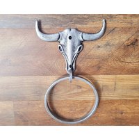 Longhorn Badezimmer Handtuch Ring | Wählen Sie Ihre Farbe Und Größe Gusseisen Handtuchhalter Ranch Cabochon Badewanne Westerndekor Longhorn Badezimmer Handtuch Ring | Wählen Sie Ihre Farbe Und Größe Gusseisen Handtuchhalter Ranch Cabochon Badewanne Westerndekor von fleurdelisjunkie