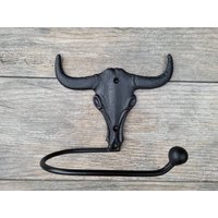 Longhorn Badezimmer Toilettenpapierhalter, Wählen Sie Ihre Farbe, Western Tp Halter, Texas Ranch Kabine, Rustikale Bad Befestigung Ut Dallas Decor von fleurdelisjunkie