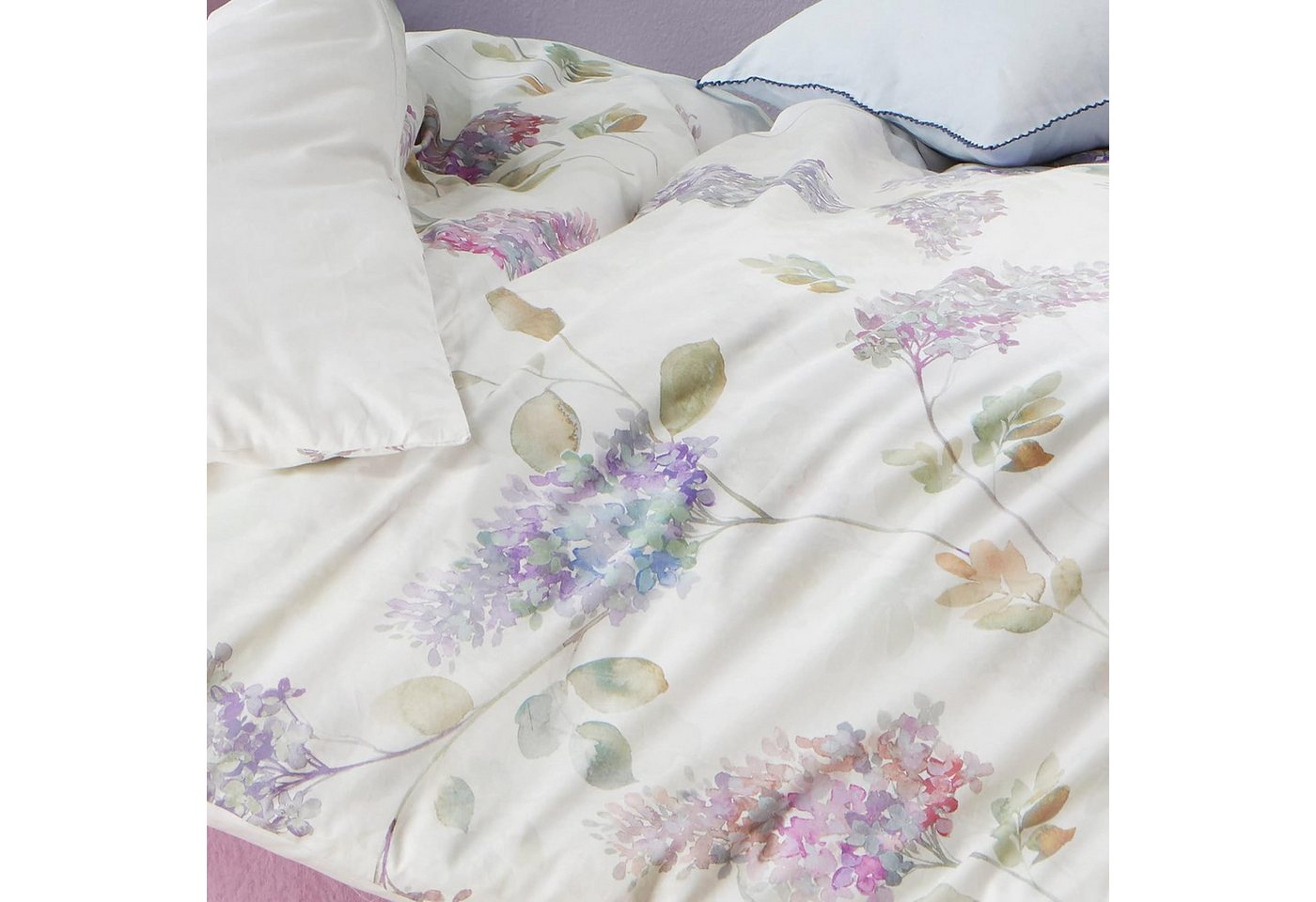 Bettwäsche Fleuresse Mako-Satin Bettwäsche 200x200 Blumen Flieder Wende lila, fleuresse, Mako-Satin, 3 teilig von fleuresse