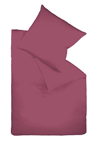 Fleuresse Colours Bettwäsche, Uni-Mako-Satin, beere, 155 x 220 cm von fleuresse